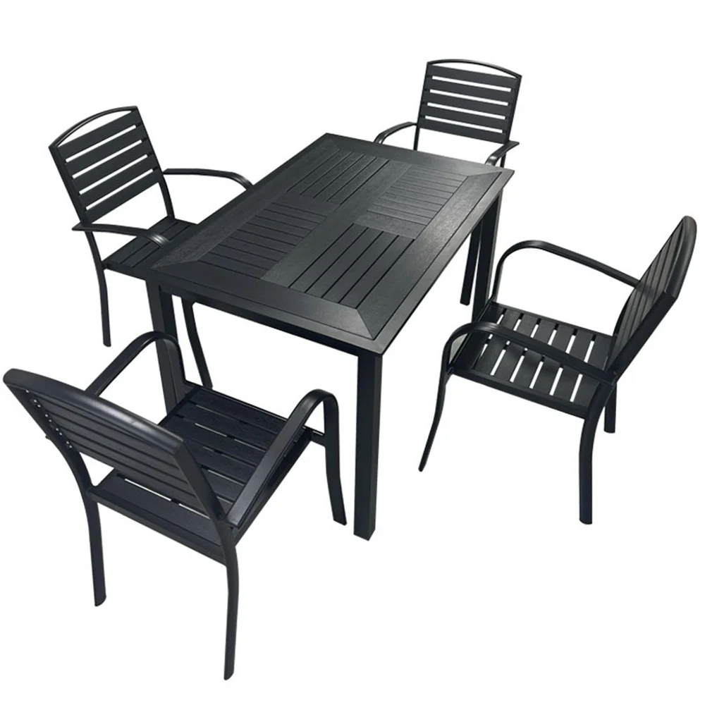 Wholesale Cheap Aluminum outdoor Leisure Garden plastic wood outdoor balcony tables and chairs