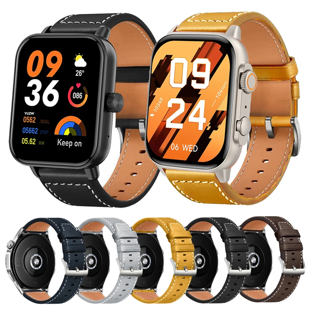 20mm 22mm Watch Strap For COLMI P71 P81 Band For COLMI M42/C81/C60/C61/P68/P73/V68/i31 Soft Leather Bracelet Women Man Watchband