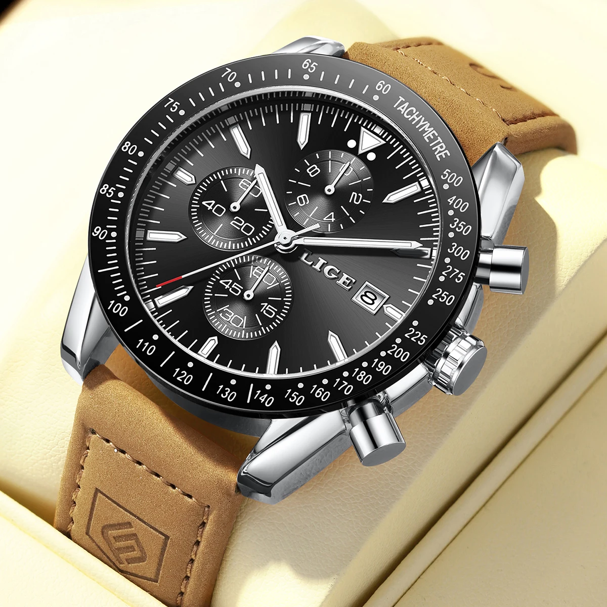 

LIGE Men Watches Brand Luxury Silicone Strap Waterproof Sport Quartz Chronograph Military Watch For Men Clock Relogio Masculino