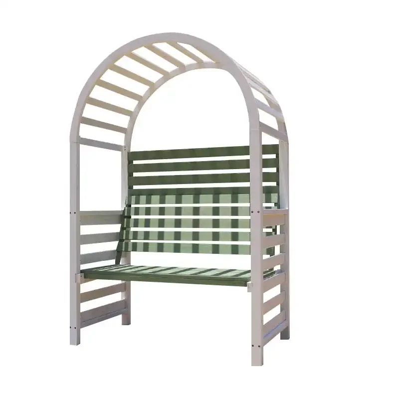 

Cool Chair Garden Villa Courtyard Balcony Backrest Chair Simple Solid Wood Double Chair Waterproof Rose Climbing Frame