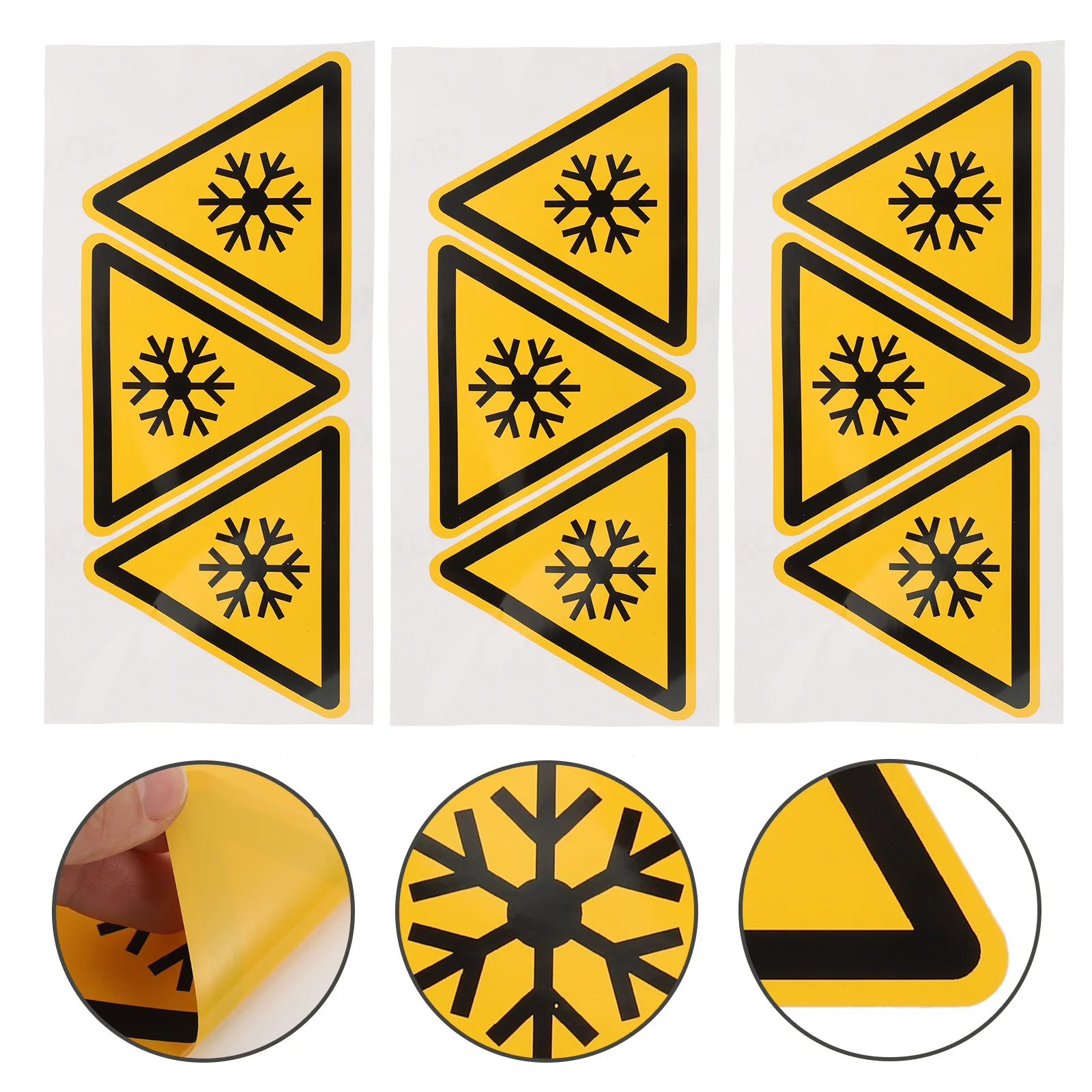 3Pcs Caution Low Temperature Sticker Strong Adhesive Waterproof for Device Warning Safety Label Sign Decal Sticker
