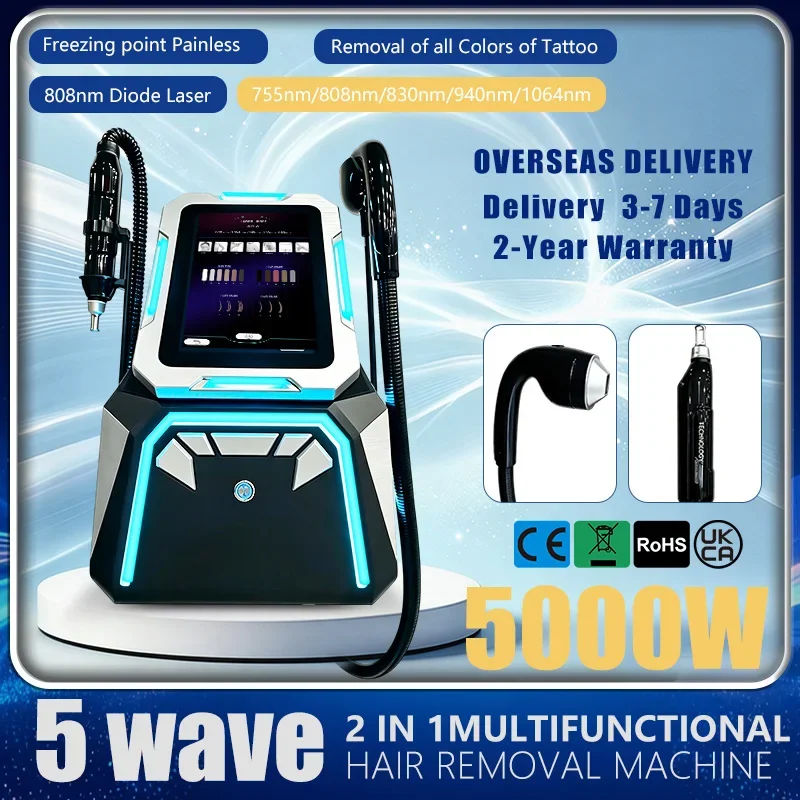 Professional 5000W Salon Beauty Equipment Genuine Sapphire Cooling Hair Removal System For Body Skin Care Salon Home Use
