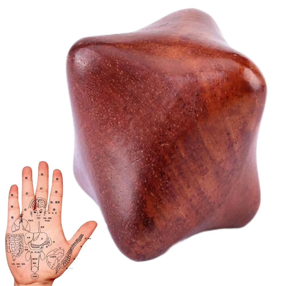 Wooden Hand Hexagonal Massager Wood Body Foot Reflexology Acupuncture Massage Roller for Anti-Cellulite Lymphatic Drainage
