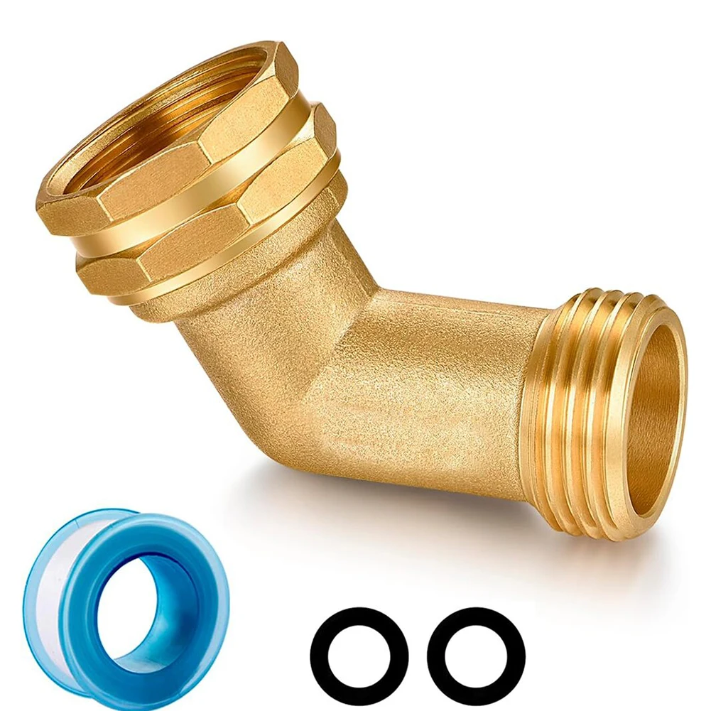 Garden Hose Elbow 3/4 Inch 45 Degree Brass Outdoor Hose Extension Fitting Elbow Home Yard Watering Equipment Irrigation System P