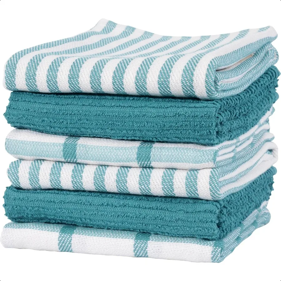 

Кухонные полотенца премиум-класса 18 x 28, 100 хлопок, плоские махровые, 6 шт.