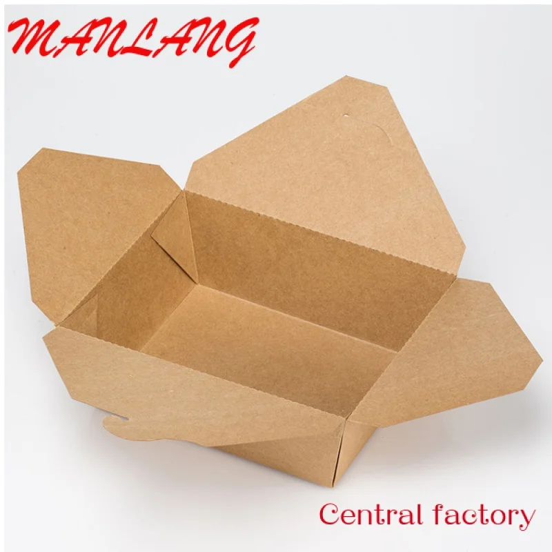 Custom  Disposable food packing container biodegradable paper lunch meal bowl party craft paper salad burger box