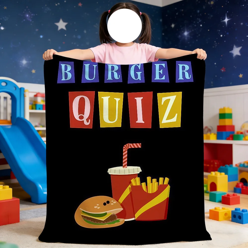Home Decor Quiz Free - Плед Burger Quiz для пикника, кровати,