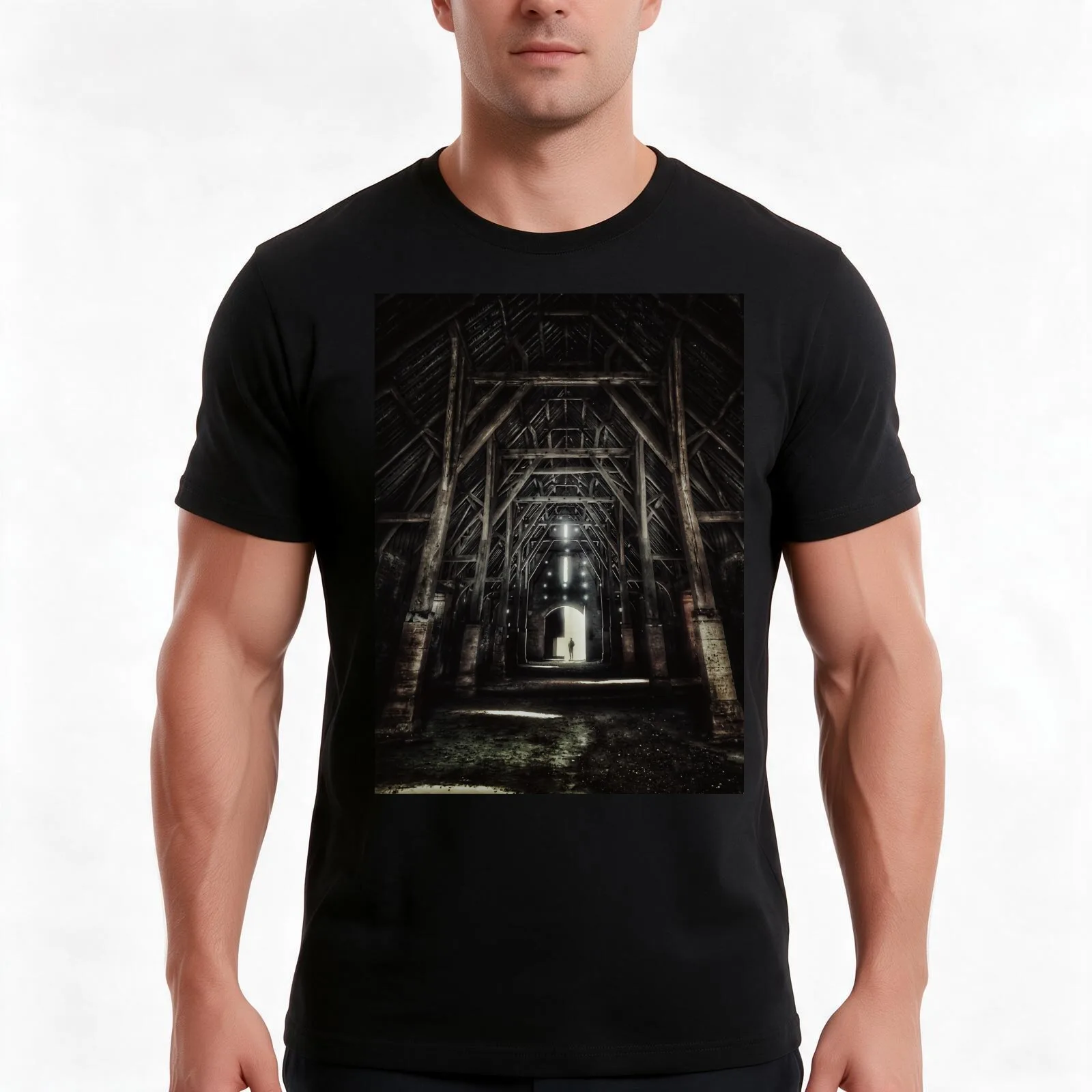 The Visitor (Abandoned barn) T-Shirt Summer Casual Cotton Tee Oversized Streetwear Tops Vintage Graphic Print 100% Cotton