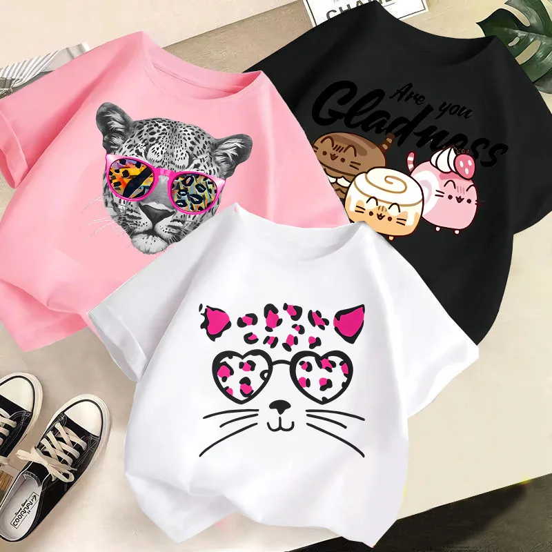 

Новые летние стильные и модные футболки с короткими рукавами для мальчиков и девочек, детская одежда с круглым вырезом и короткими рукавами