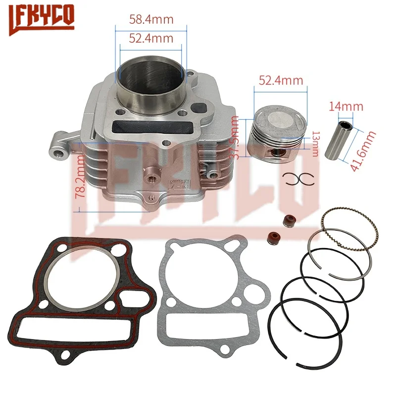 

Motorcycle 52.4mm Cylinder Kit Motor for XRM110 FUTURE110 EX5 CLASS ARGENTA 110 AT110 SPORT BLAST 125 WORKMAN 125 12100-KFL-850