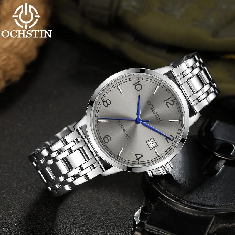 OCHSTIN Men's Master Automatic Mechanical Watch Man Adjustable Anti-rust Stainless Steel Band Wrist Male Business Daily Clock