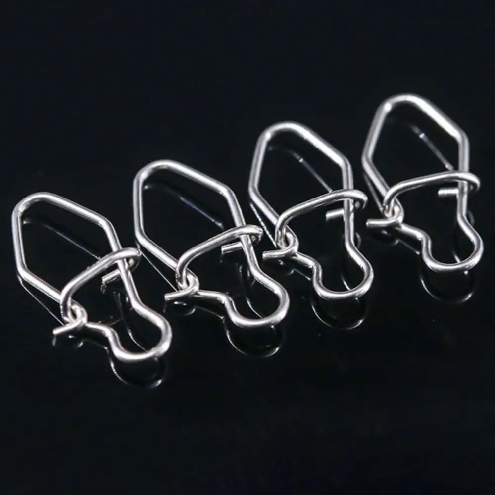 100Pcs Fishing Hanging Snap High Quality Gourd Barrel Swivel Oval Split Rings Durable Stainless Steel Connector Fishing Tools