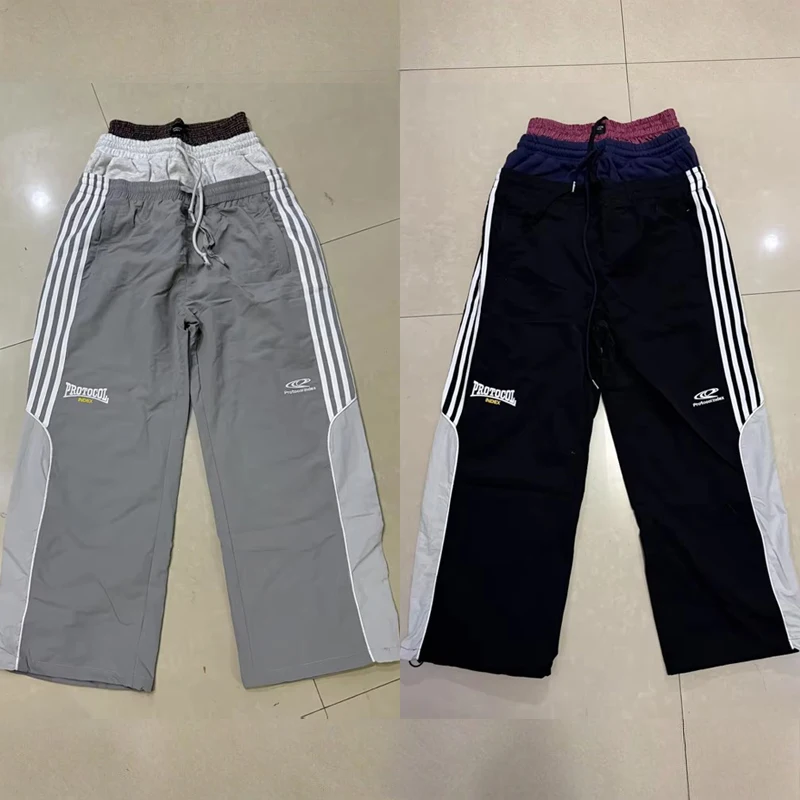 Streetwear Trend Protocol Casual Pants New Style Real Photo Patchwork Embroidery Nylon Sweatpants