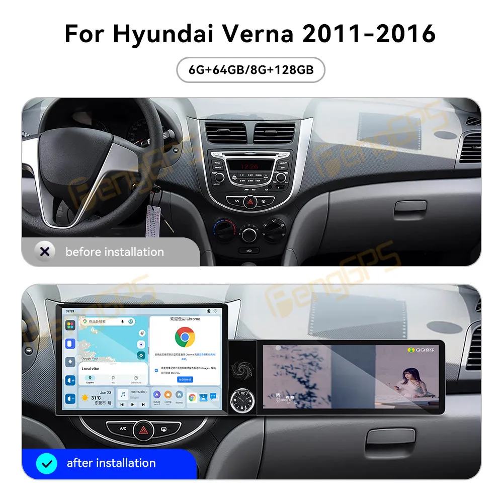 Touch Screen Car Radio For Hyundai Verna 2011-2016 Android GPS Automotive Multimedia Auto Radio Stereo Receiver Head Unit
