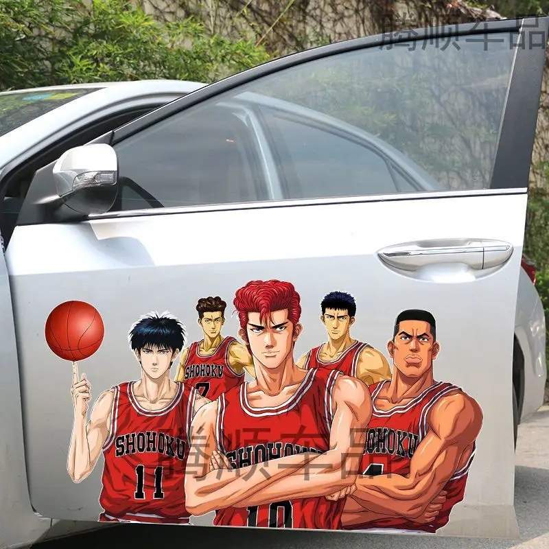 New Slam Dunk Cartoon Anime Sakuragi Hanamichi Rukawa Maple Car Sticker Large Area Car Door Side Stickers Holiday Gift Wholesale