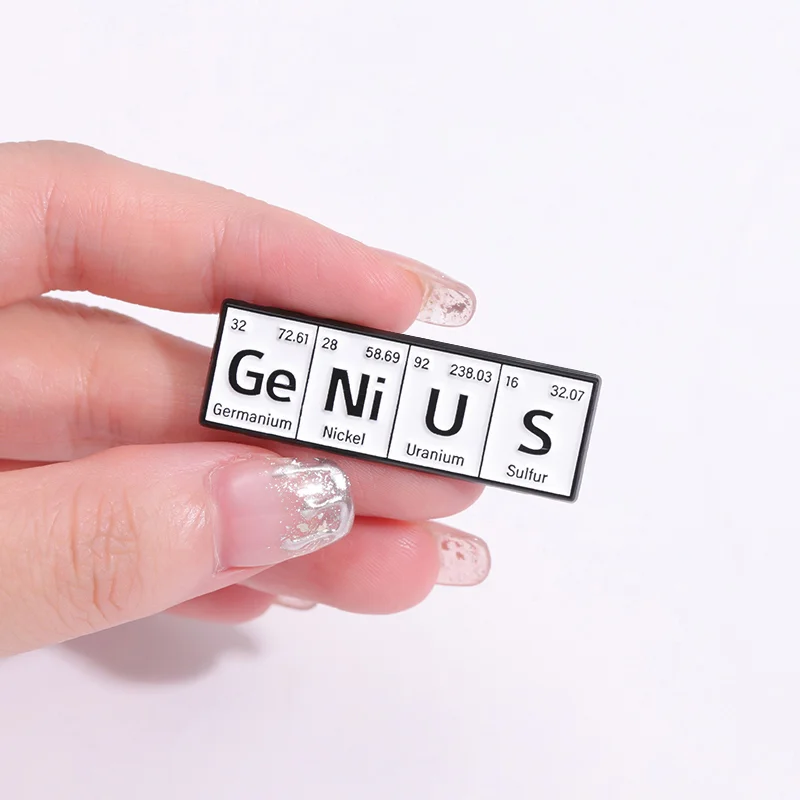 Periodic Table Elements Enamel Pin Personalized Chemistry Symbols Words Brooch Lapel Backpack Badge Jewelry Gift For Friends