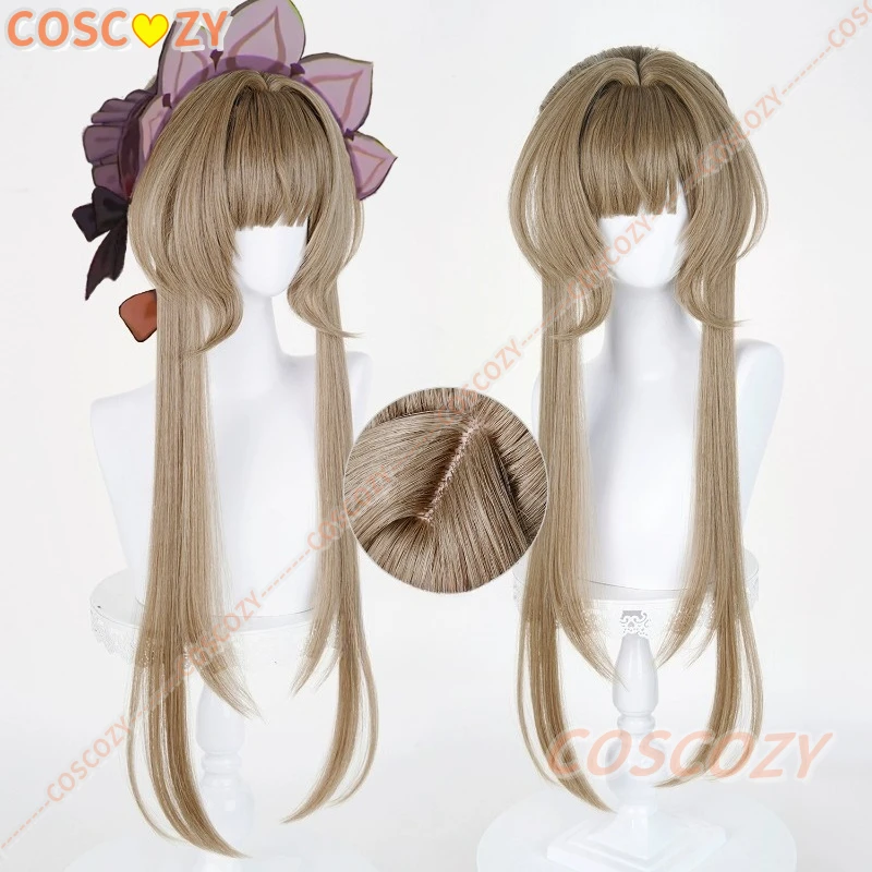 

Marionette Sandrone Cosplay Wig 75cm Long Brown Wig Heat Resistant Synthetic Wigs for Halloween Carnival Game Party Props