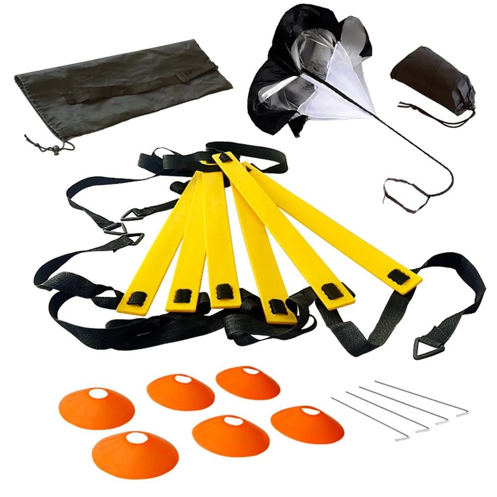 

Football Speed Training Set Soccer Football Ladder Resistance Running Parachute Sports Cones Metal Pegs Football Training Ladder