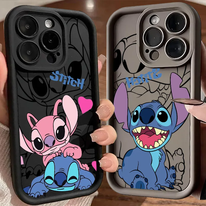 Funda de Silicona con Diseño de Lilo y Stitch para iPhone 17E, 11, 12, 13, 14, 15, 16, 17 Pro Max, 17 Air, 15 Plus, 16e, 13 Mini