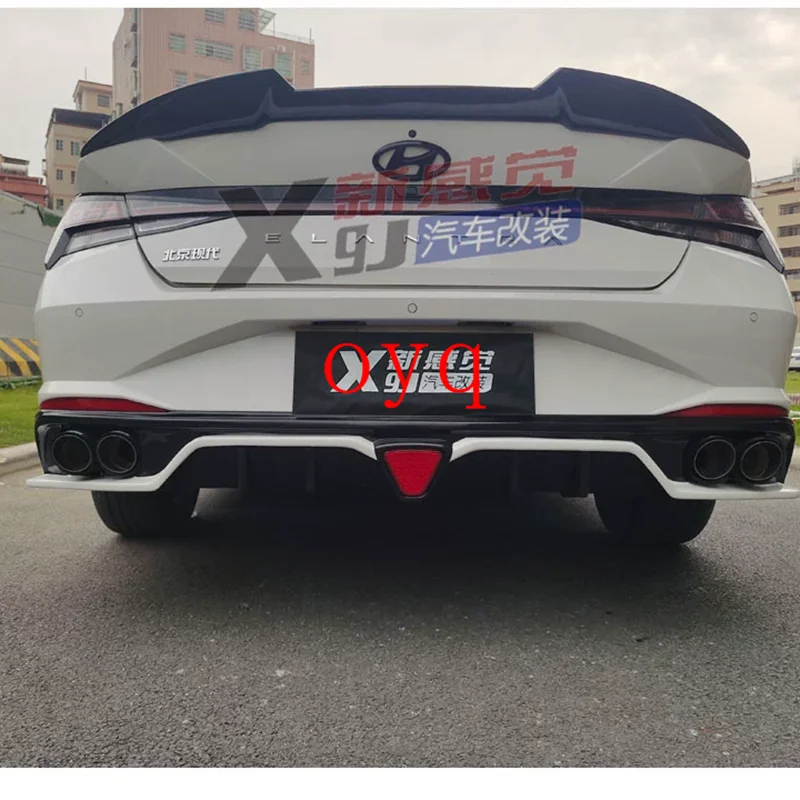 For Hyundai Elantra 2022 high quality Carbon Fiber Rear Roof Spoiler Wing Trunk Lip Boot Cover Car Styling