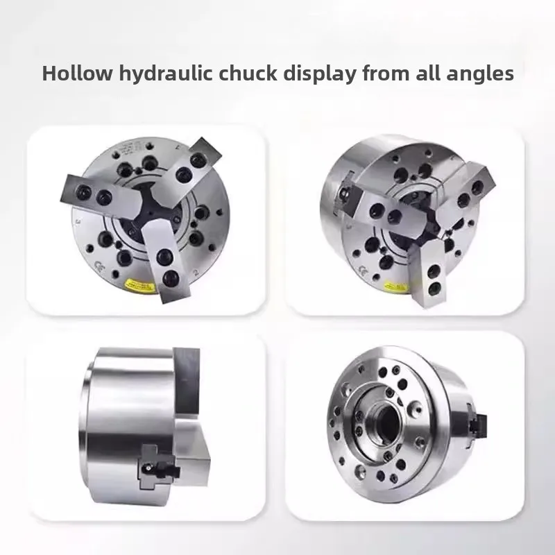 6 Inch Hydraulic Power Chuck 3 Jaw Hollow Through Hole  Lathe Clamp