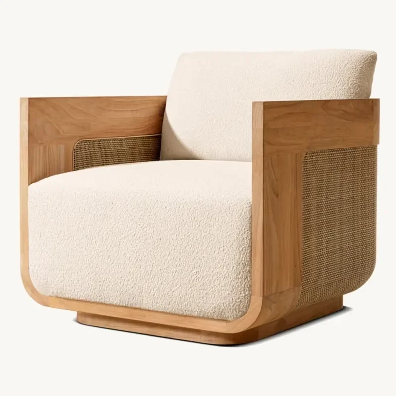 Modern Teak Outdoor Garden Chairs Durable for Courtyard Villa Park and Farmhouse Use