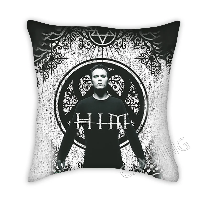 HIM BAND  3D Printed Polyester Decorative Pillowcases Throw Pillow Cover Square Zipper Cases Fans Gifts Home Decor