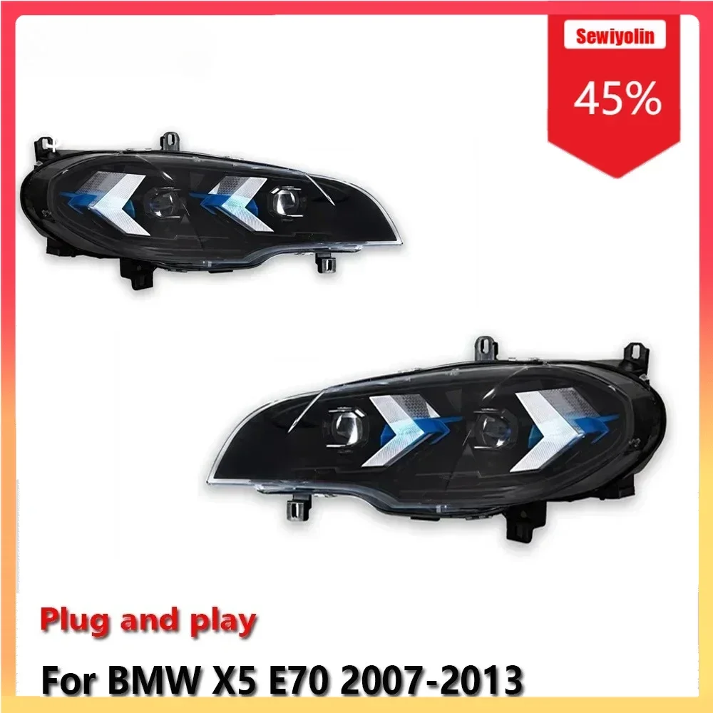 

Sewiyolin Car LED Headlight Light Accesorios Para Auto For BMW X5 E70 2007-2013 Fog DRL Brake Turn Signal Lamp Plug and Play