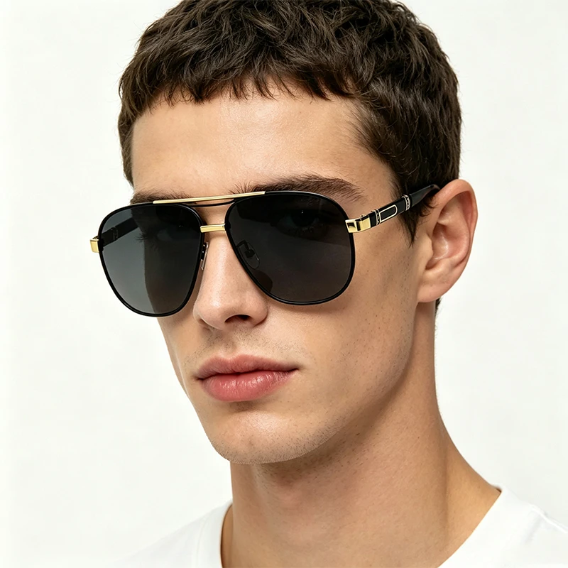 Polarized Square Aviation Sunglasses For Men Women Fashion Vintage Design Metal UV400 Sun Glasses Driving Business Vacation 2026