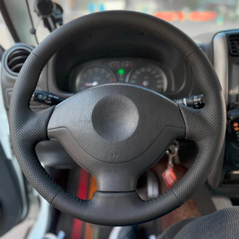 

DIY Hand-Stitched Non-slip Breathable Durable Nappa Leather Steering Wheel Cover for Suzuki Jimny Car Interior Accessories