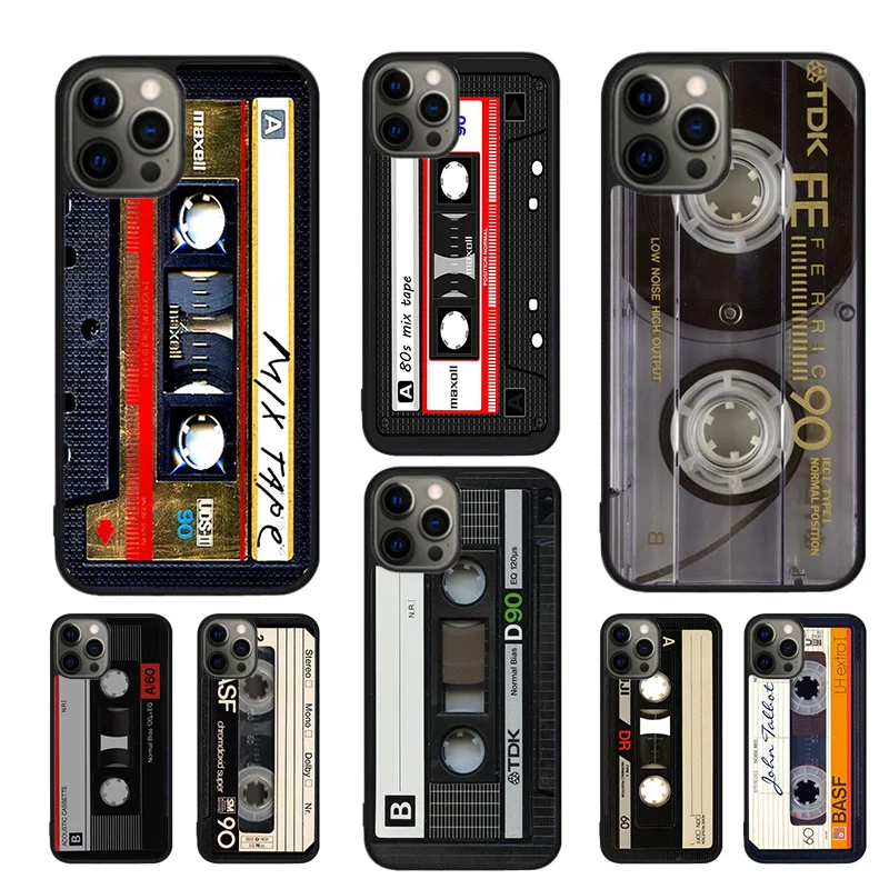 Retro VHS tape Cassette vaporwave Phone Case For iPhone 16 15 14 11 12 13 mini Pro XR XS MAX Plus coque Cover Shell