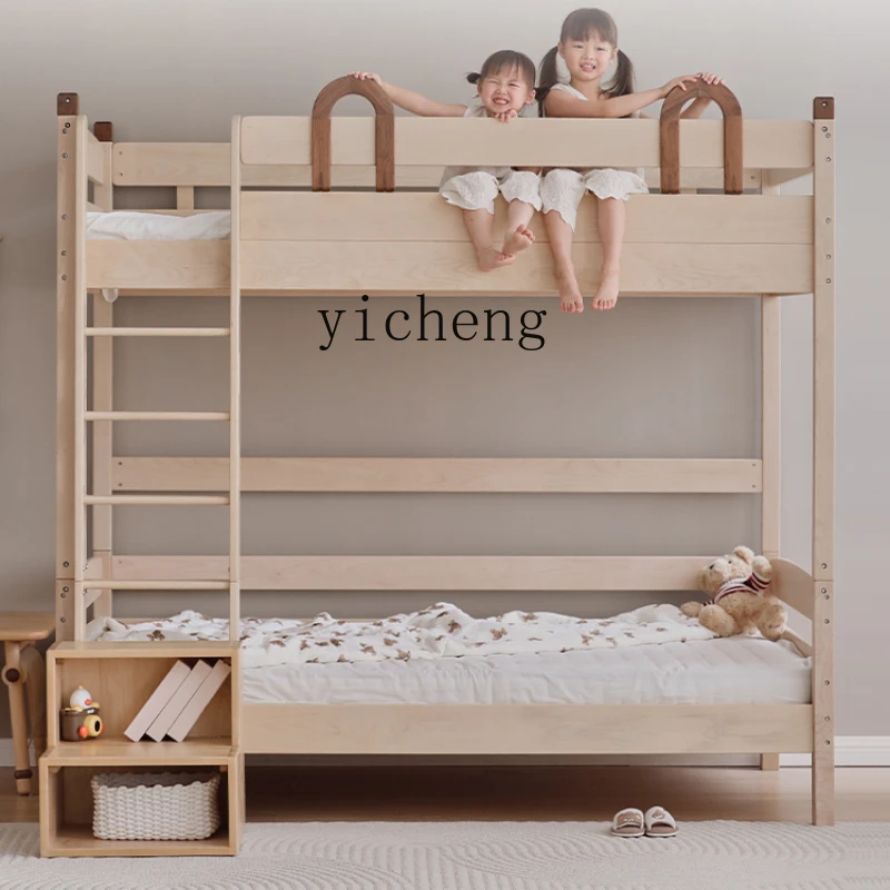 

ZF Height-Adjustable Bed Solid Wood High Fence Detachable Half-Height Bed Double-Layer Children's Bed Upper and Lower Bunk