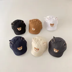 Summer Soft Baby Visors Cap Korean Version Of The New Cartoon Bear Baseball Caps Casual Toddler Boy Girl Sun Hats 1-2 Years