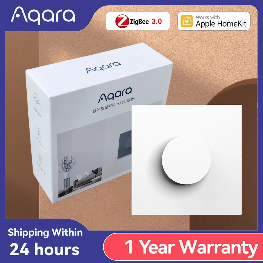 New Aqara Smart Wireless Dimmer Switch H1 Zigbee 3.0 Rotary Switch Intelligent Adjustment Light Brightness Work With Homekit APP