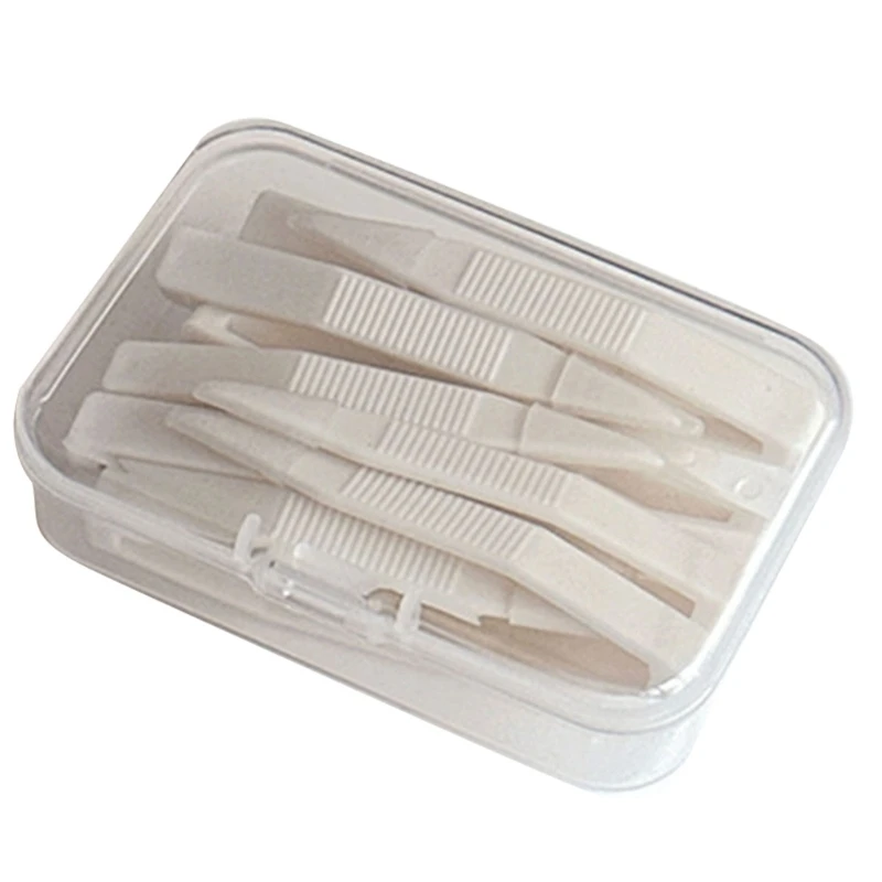 Pack Of 10 Contact Lenses Applicator Tweezers With Ergonomic Design Easy Storage