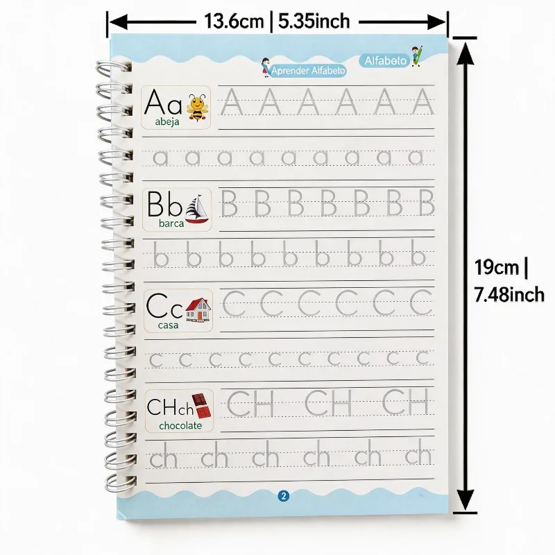 Spanish Alphabet Copybook Letter Writing Groove Practice Book Practice Set Writing Copybook Practice Letter Writing Practice