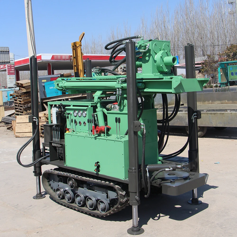 Efficient Mud And Air Dual Drill Rig 400m Water Well Core Borehole Portable Crawler Hydraulic DTH Diesel Machine