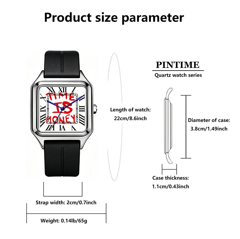 FUCK9.5 Square Fashionable Elegant Light Luxury Watch for Men and Women Silicone Strap Waterproof Unisex Quartz Watch Reloj
