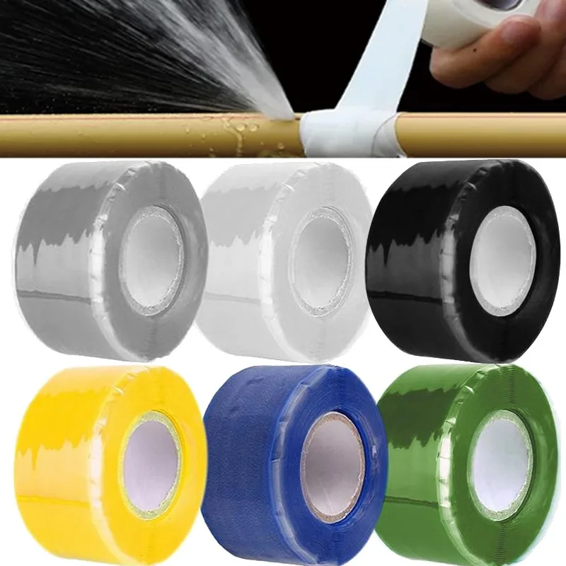 Silicone Self Fusing Tape Waterproof Stop Leaks Sealing Tapes High Temperature Resistant Insulating Plumbing Hose Repair Tape