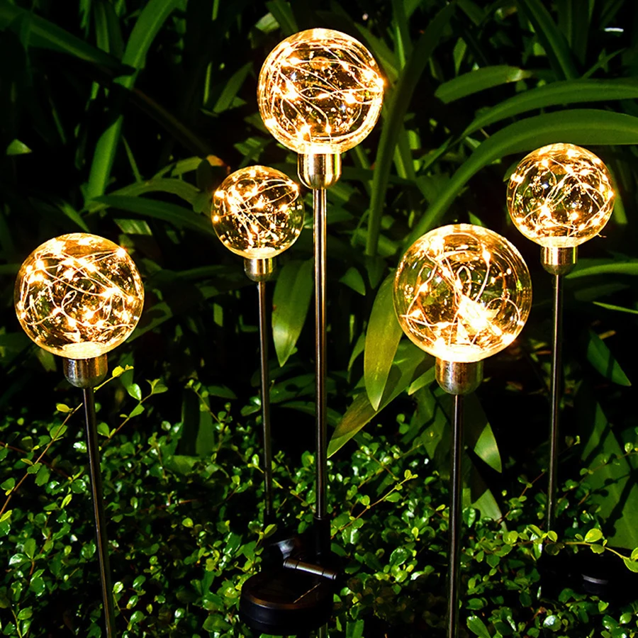 Solar powered courtyard lights, outdoor waterproof copper wire ball lights, garden colored lights, wish balls, lawn floor lights