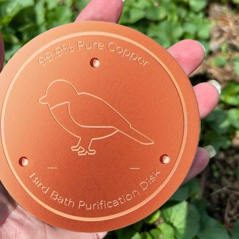 Bird bath copper tray, 0.6 mm reinforced, 99.99% pure copper cleaning tray with three-point support, enabling safe physical wate