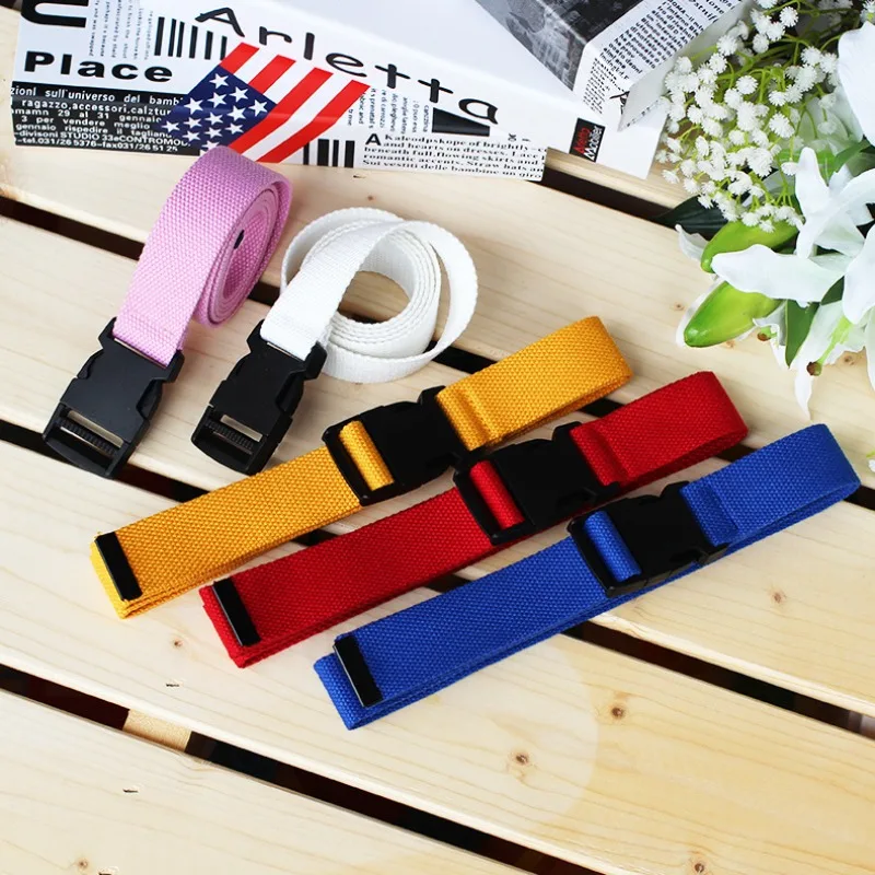 Fashionable Minimalist Plastic Buckle Belt Practical and Durable Tactical Buckle Solid-Color Belt Outdoor Sports Unisex Belts