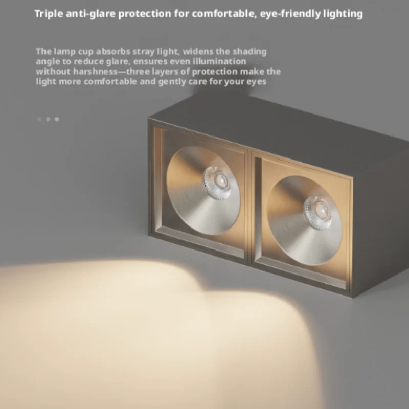 Bauhaus ultra-thin concealed rectangular anti-glare single or double-head pendant light fixture