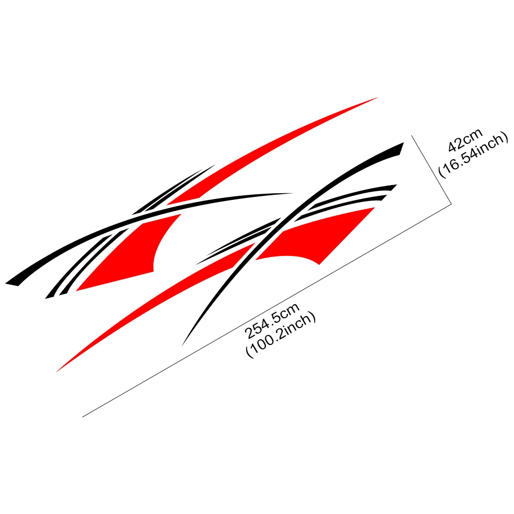 Motorhome RV Camper Van Side Sticker PVC Vinyl Decal Red Black Racing Line Graphic Auto Body Caravan Exterior Decor Accessories