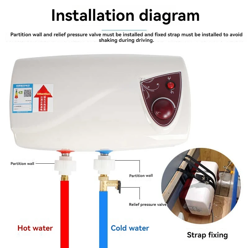 Caravan Water Heater 12v/220v Caravan Camping Car 10l Electric Water Heater With Water Temperature Meter