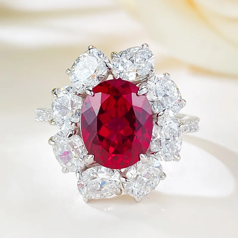 

Luxury 8*10mm High Carbon Diamond Rings for Women's - 925 Sterling Silver Engagement Ring & Bridal Wedding Band Jewelry Gift