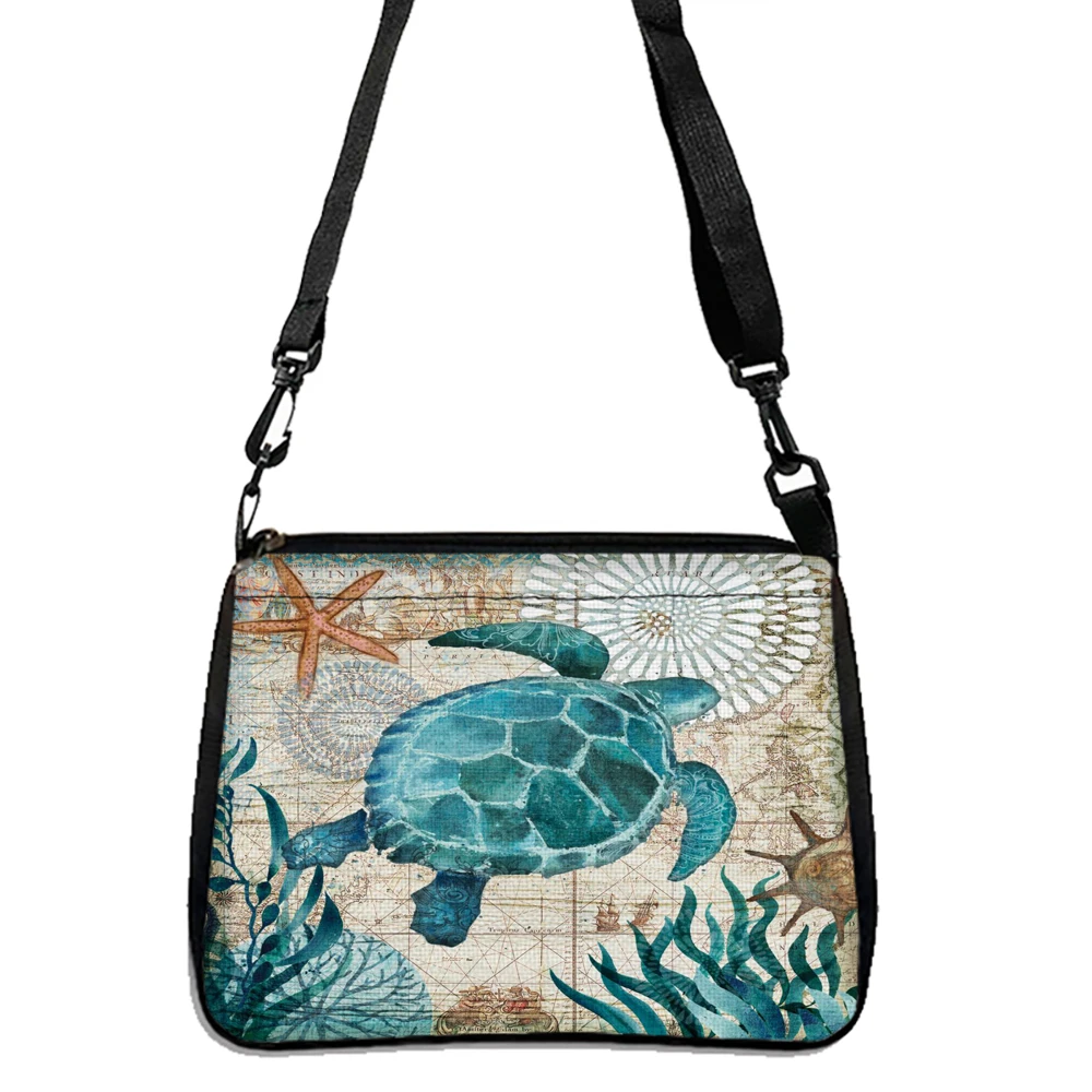 Sea Life Turtle Seahorse Whale Octopus Print Handbag Women\'s Casual Shoulder Bag Shoulder Bag Fashion Crossbody Bag Gift