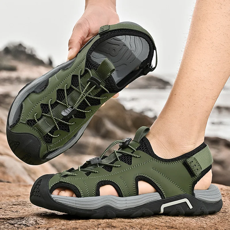 

Официальный сайт Лидер продаж, летние дышащие мужские сандалии, повседневная мужская пляжная обувь для кемпинга, уличная прогулочная обувь