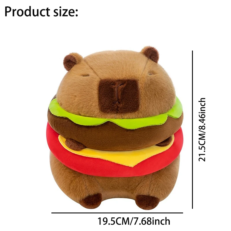 1PC Capybara Burger Plush Doll Cute Capybara Pillow Office Goods Room Decoration Party Decoration Doll Holiday Gift Doll