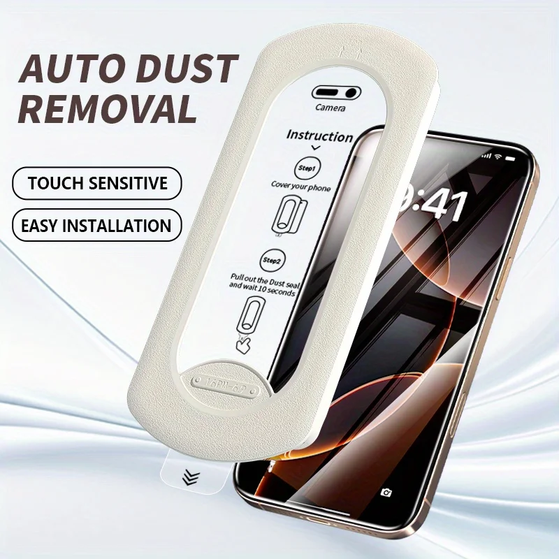 Displayschutzfolie für iPhone 17, 16, 15, 14, 13, 12, 11, mit Installationsrahmen, gehärteter Glasfilm, Anti-Fingerabdruck-Displayschutzfolie